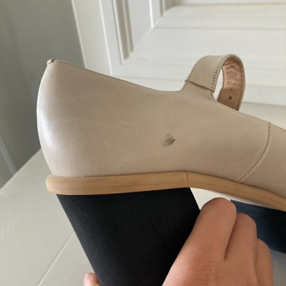 Free People Maggie MJ Ivory Leather Platform Heels Sz 41 - Picture 6 of 8
